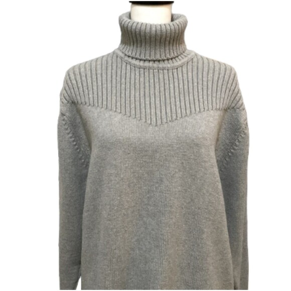 Vintage Modern Images Turtle Neck Sweater Womens Large Chunky Knit Ribbed - Picture 2 of 12